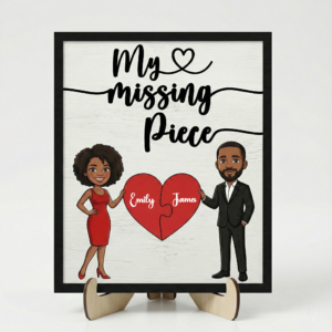 My Missing Piece – Personalized Heart Puzzle Wooden Plaque