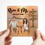 Personalized Couple Photo Acrylic Magnet with Names
