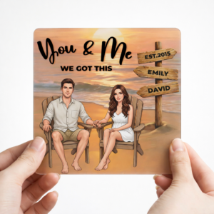 Personalized Couple Photo Acrylic Magnet with Names