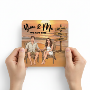 Personalized Couple Photo Acrylic Magnet with Names - Image 3