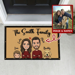 Personalized Family Photo Doormat with Names
