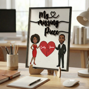 My Missing Piece – Personalized Heart Puzzle Wooden Plaque - Image 3