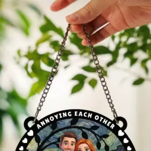 Personalized Couple Photo Window Suncatcher – Custom Names & Year - Image 4