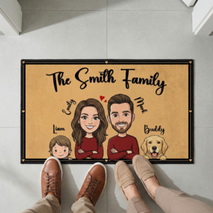 Personalized Family Photo Doormat with Names - Image 3