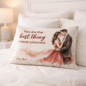 Personalized Couple Satin Pillow Case with Photo & Names - Image 3